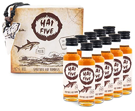 Büttner - HAI FIVE - 42% Vol Spirituose auf Rumbasis 10 x 20ml Noten von Schokolade, Vanille und Kakao. Schönes Männergeschenk auch für Rum Neulinge Geschmackserlebnis 99,50€/1,00l