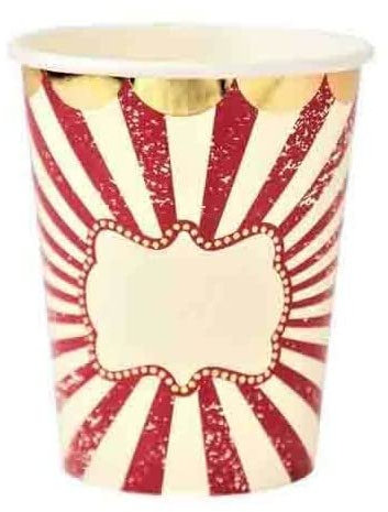 Au plaisir des yeux 8 Gobelet jetable circus vintage 25 cl