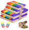 TZQFROCE 400 Stück Bunte Holzstiele Eisstiele Holz Holzstäbchen zum Basteln Eisstäbchen Holzstäbchen 7 Farben für Eiscreme Wohnkultur DIY Handwerk