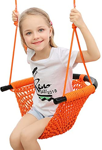 Tuzsocr Schaukelsitz für Kinder, Schaukel, Nest für Babys, Schaukel, Netz aus Seil mit verstellbaren Seilen, maximale Belastung von 300 kg, für Innen- und Außenbereich, Hängesitz