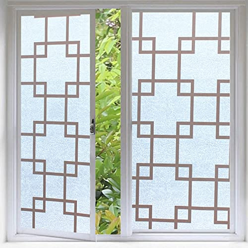 Fensterfolie Vintage Braunes Muster Sichtschutzfolie Fenster Klebstofffrei Fensterfolie Blickdicht Milchglasfolie Selbstklebend Fenster Fensterfolie Selbsthaftend Folie Fenster Sichtschutz 45x200cm
