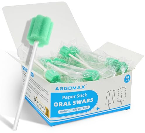 ARGOMAX - Lot de 50 éponges dentaires stériles - Éponge de nettoyage bucco-dentaire - Cyan