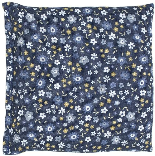 Bio-Dinkelkissen 12x12cm - Bio Füllung & Bio Stoff Blümchen-blau - Wärmekissen & Kältekissen Körnerkissen