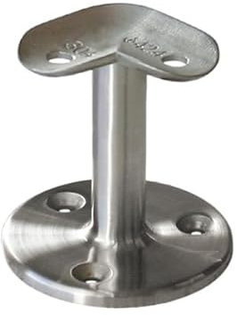 Handlauf - Relingstützen für Rundrohr Ø 42,4 mm und Platte mit 90° Winkel Edelstahl V2A Handlauf VA Handstütze Treppengeländer Geländer Treppen Balkongeländer Terrassengeländer Balkon Terrasse 1 Stück