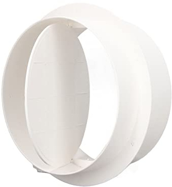 CHEOTIME 6 Inch Backdraft Damper, 1 Way Air Flow Stopper ABS Duct Connector Accessory Ducting Pipe Non Return Valve Backdraft Damper 6in Draft Blocker Ventilation Duct Check Valve