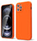oakxco for iPhone 12 Pro Max Case Liquid Silicone, Fluorescent Bright Solid Color, Soft Rubber Gel Elegant Aesthetic Cover, Thin Slim TPU Matte Plain Smooth Case for Women Girl Cute, Neon Orange