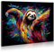 JBER Faultier Leinwand Gemälde Wandkunst, geeignet für Badezimmer Dekoration, Poster Home Decor, lustige Tier Dekoration, gerahmt, 60 X 40cm