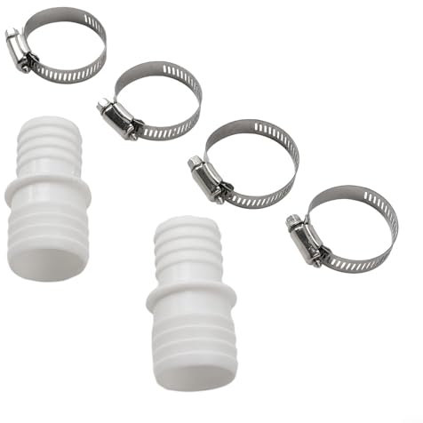 2PCS Pool Hose Adapter, Pool Pump Hose Connector Set With 4x 32-38mm Hose Clamps For Pool, Garden and Pool Hoses (A)