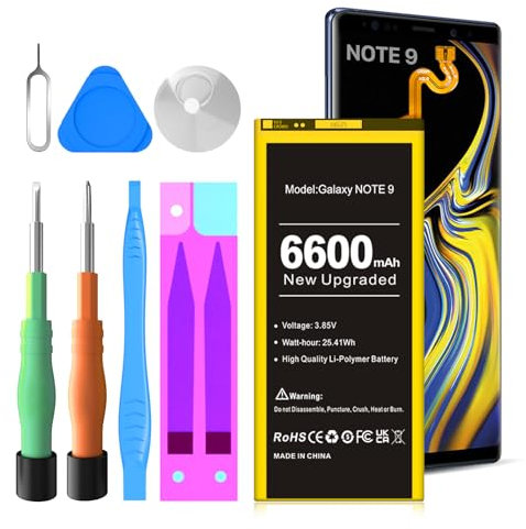 Akku für Samsung Galaxy Note 9, 6600mAh Hoch Kapazitiver Ersatzakku Li-Ion Polymer für Note 9 N960F EB-BN965ABU mit professionellem Reparaturwerkzeug