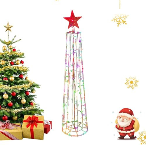 Árbol De Cono Iluminado Genérico | Árbol Cónico LED Resistente Para Navidad | Decoración De Navidad De Árboles De Cono Iluminados, Árbol De Navidad Inteligente Para Porche, Jardín, Patio, Árbol