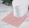 Decomira Badematte rutschfest WC Vorleger mit Ausschnitt | Als Badteppich Set kombinierbar | WC-Teppich Badezimmer-Teppich Bad-Vorleger waschbar | Für freistehende Toiletten | Rosa - 45x45 cm