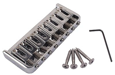 OFFSCH Ponte per Basso Elettrico e Chitarra a 8 Corde in Metallo Argento, Facile da Fissare e Ben Lucidato, Accessorio Essenziale per Strumenti Musicali