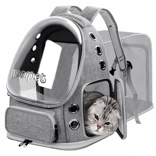 Katzenrucksack, atmungsaktiv, Katzenblasen-Rucksack, großer Platz, Katzentragerrucksack für Kitty, kleiner Hund, faltbarer von Fluggesellschaften zugelassener Katzenrucksack, transparenter
