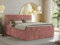 MKS MEBLE Boxspringbett 140x200 Rosa Cord, Boxspringbett mit Matratze H4, Bett 140x200 mit Bettkasten and Kopfteil, Doppelbett mit Stauraum, Polsterbett 140x200 - Tiliano