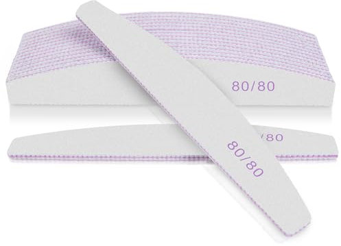 LOPHE 16 Pièces Limes à Ongles, Grains 80/80 Lime à Ongles Professionnelle Limes à Ongles Double Faces Lime Ongle pour Les Salons de Manucure, Le Diy Nail Art à La Maison