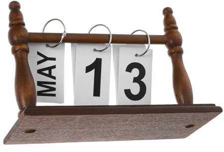 SHINEOFI Holzkalender Desktop- Kalenderplaner Manuelle Drehwochen-datumsanzeige Für Das Home Office