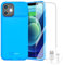GIN FOXI Custodia con batteria per iPhone 12/12Pro, ultra-sottile, 7000 mAh, protezione anti-caduta, batteria estesa per iPhone 12Pro/12 (6,1 pollici), blu