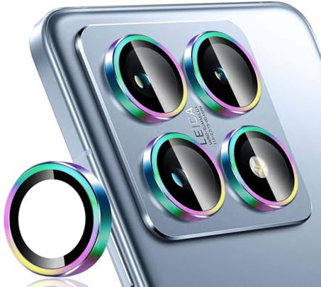 Holilo Cámara Trasera Lente Protector de Lente de Cámara per Xiaomi 14T Pro 5G, Cristal Templado Protector de Cámara HD Anti Rasguños -Arcoiris