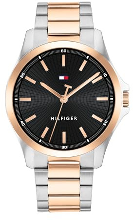 Tommy Hilfiger Uhr mit DREI-Zeiger-Quarzwerkfür Herren mit Zweifarbiges Edelstahlarmband - 1792191