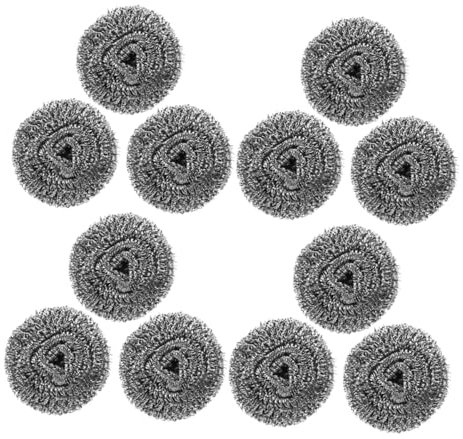 DEARMAMY 12pcs Kitchen Cleaning Wire Ball Scrubbers Dishwasher Cleaner for Pots Pans Steel Brush Dish Scrubber Oven Grill Tool