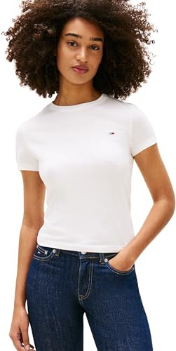 Tommy Jeans Women's TJW 2PACK C-Neck Tee DW0DW21366 S/S T-Shirt, Multi (Ecru/Lavish Cerise), L, Mehrfarbig (Ecru/Lavish Cerise), L