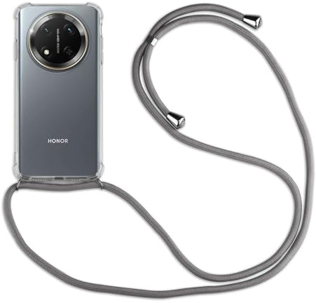 betterfon Handykette Hülle kompatibel mit Honor Magic 7 Lite | Smartphone Hülle Case mit Band | Handyhülle Handyband zum Umhängen | Grau