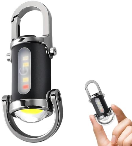 Tomedeks Porte-clés lumineux, lampe de poche, rechargeable par USB, lampe LED étanche pour randonnée, travail, nuit, infirmière, utilisation en extérieur, compacte et durable