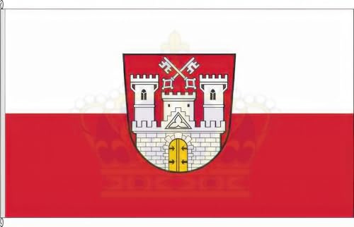 KÖNIGSBANNER Zertifizierte Flagge Fahne Freiburg (Elbe) - STD 120 x 200cm - Hissflagge doppelt gesäumt mit Karabinerhaken aus deutscher Flaggen-Manufaktur