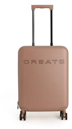 CREATE / Luggage Studio FALTBAR/Faltbarer Polykarbonat-Hartschalenkoffer Mokka / 37,5x24x54cm / TSA-Vorhängeschloss, 4 multidirektionale Doppelrollen, Innenorganizer, Starke Materialien