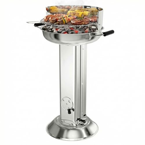 TLGREEN 58*42*85cm Barbecue a colonna in acciaio inox, Barbecue da esterno