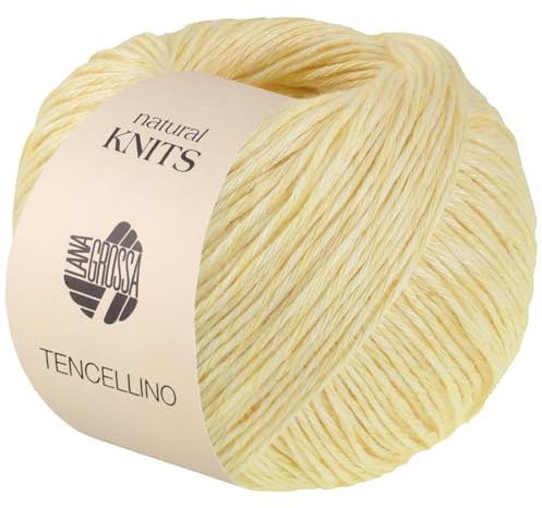 LANA GROSSA Tencellino | Klassisch verzirntes Garn aus natürlich mattem Leinen & seidig glänzendem Tencel | Handstrickgarn aus 51% Leinen & 49% Tencel | 50g Wolle zum Stricken & Häkeln | 125m FB 6