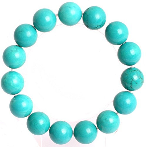 Armband 12 mm Blau Türkis elastisch Etsy Energie Schmuck Fashion Armband 17,8 cm (blau)