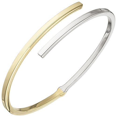 Jobo Damen-Armreif aus 925 Sterling Silber Bicolor oval