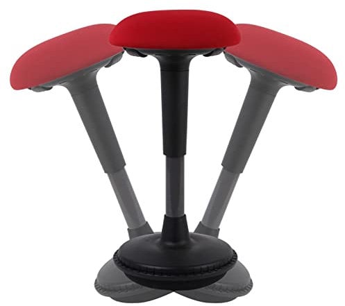 FLEXISPOT Wobble Hocker Stay Active Exercise Office Chair encourage Movement Height Adjustable Seat for comfortable working/standing desk perching stool RED