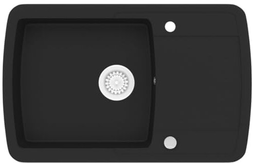 vidaXL Fregadero de Cocina 1 Seno Granito Lavadero Fregadero Lavabo Lavaplatos