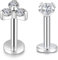 8mm 16g Kristall Trinity Labret Titan Helix Tragus Knorpel Ohr Piercing Innengewinde Ohrring Körperschmuck