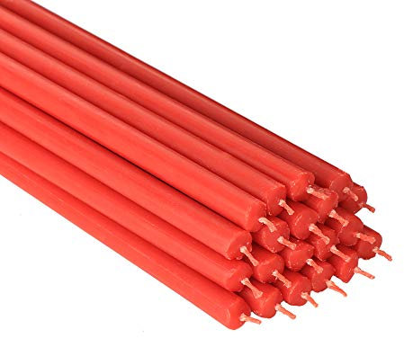 NKlaus 380g (ca. 20 St.) Altarkerzen rot ruß tropffrei Kerzen Osterkerzen L: 28cm 36325