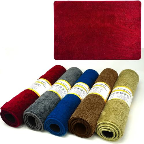 parpyon Tappeto Bagno Antiscivolo Linosa I asciugapasso Ingresso Tappeto Magico in Microfibra I Lavabile in Lavatrice Tappetino Bagno Doccia I tappeti Moderni(50X80, Rosso)