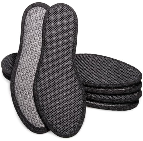 SULPO 3 Paare Einlegesohlen gegen Schweißfüße, Schuheinlagen gegen Schweißfüße mit Aktivkohle für Frischesohlen, Anti Schweiß Sohlen, Größe 47