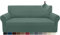 Granbest Strecken Sofabezug 3 Sitzer Superweich Elasthan Sofaüberwurf für Hunde Haustier Couchbezug Möbelschutz mit Elastischen Boden (3 Sitzer, Salbei)