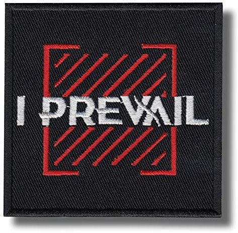 JJTEXTIX Aufnäher 'I Prevail', Schwarz,rot,Weiß, 1 Stück, Mittel, Floral, Aufbügeln, Dekoratives Aufbügel-Patch, Aufnäher