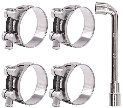 Glarks Schlauchschellen, 52–55 mm, T-Schrauben, 304 Edelstahl, robust, Rohrschellen, verstellbare Rohrschellen für 5,6 cm (2 Zoll) - 5,6 cm (2 Zoll) Durchmesser (52–55 mm)