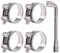 Glarks 4Pcs 52-55mm T-Bolt Hose Clamps 304 Stainless Steel Heavy Duty Ear Clamp Tube Clamp Adjustable Pipe Clamps for 2''-2.2'' Dia Range Hose (52-55MM)