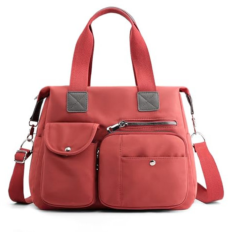 DIRRONA Umhängetasche Damen Groß – Handtaschen für Damen mit vielen Fächern, Shopper Tasche Damen, Stadttasche mit abnehmbarem Schultergurt – ideal für Uni, Arbeit, Reisen & Freizeit Terrakotta