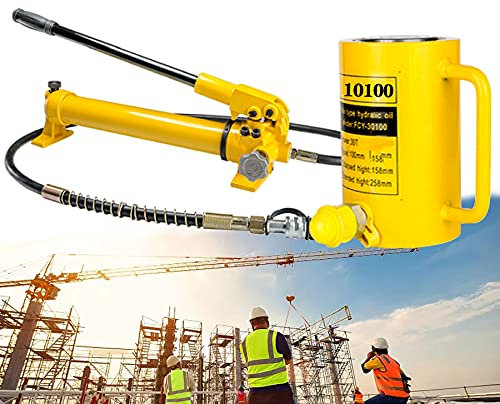 LXX Martinetto Idraulico Manuale 10T/20T, Martinetto Sollevatore Manuale con Pompa Manuale Separata, Cric Cilindro Idraulico per la Costruzione di Macchinari