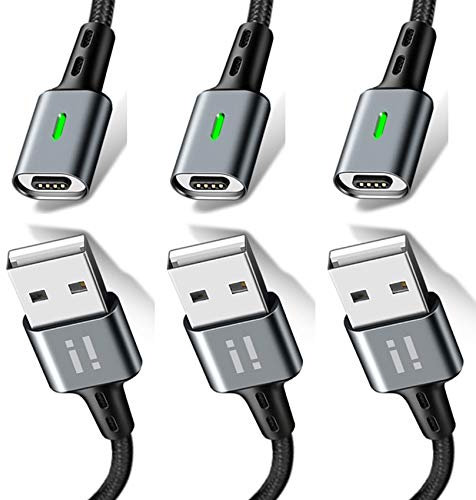 3x 1,5m PLATINUM Nylon Magnet USB Schnellladekabel Quick Charge 3.0 Datenkabel - 3x Kabel ohne Stecker