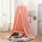 Koomuao Betthimmel Babybett Kinder Babys Baldachin Betthimmel Baumwolle Hängende Rund Moskitonetz für Kinderzimmer und Spielzimmer Dekoration, Höhe 250cm (Hell-Pink)
