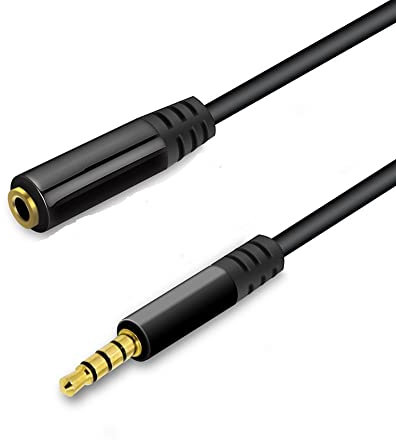 KUYIA AUX Extension Cable 5M, 3.5mm Auxiliary Headphone Lead, Gold Plated Male to Female Stereo Audio Jack Extender Cord Compatible with iPhone iPad iPod Samsung LG Smartphone Tablet Speaker Car