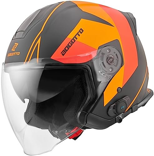 Bogotto V586 Detri BT Bluetooth Jethelm, schwarz/orange, XL