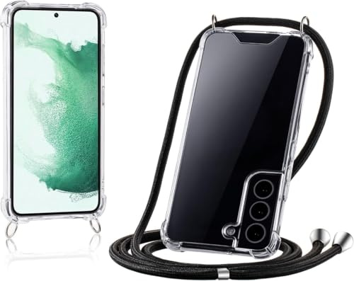 JProtect für Samsung Galaxy S22 Hülle mit Band – Handyhülle zum Umhängen mit Band in Schwarz – Handykette Samsung Galaxy S22 Kordel Hülle mit Kette/Schnur – Schützendes Case